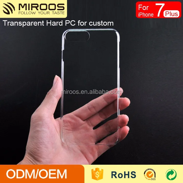 Wholesale Factory Price Transparent Glossy Hard Case for iPhone 7 Plus Cover
