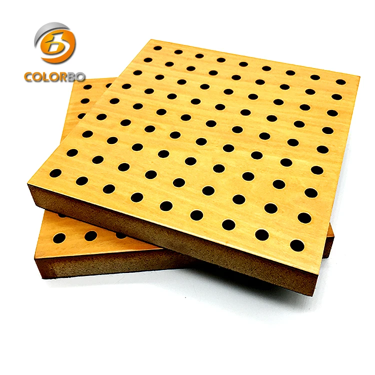 Fireproof and Sound Absorption Wooden Perforated Acoustic Panel Ceiling Strip Paneling Acoustic Wall Panel