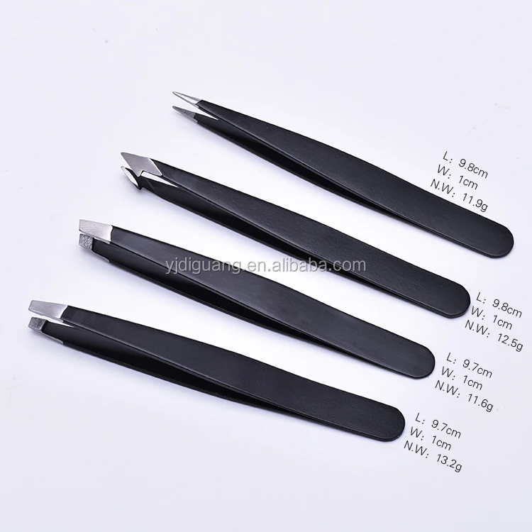 Профессиональный набор пинцетов для бровей из нержавеющей стали с наклонными/изогнутыми/плоскими наконечниками ножницы удаления вросших волос на лице