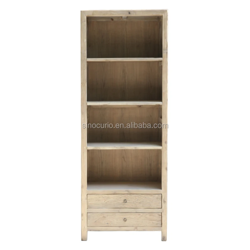 Rustic Furniture Antique Wooden Wall Shelf for Books Solid Wood Book Shelf