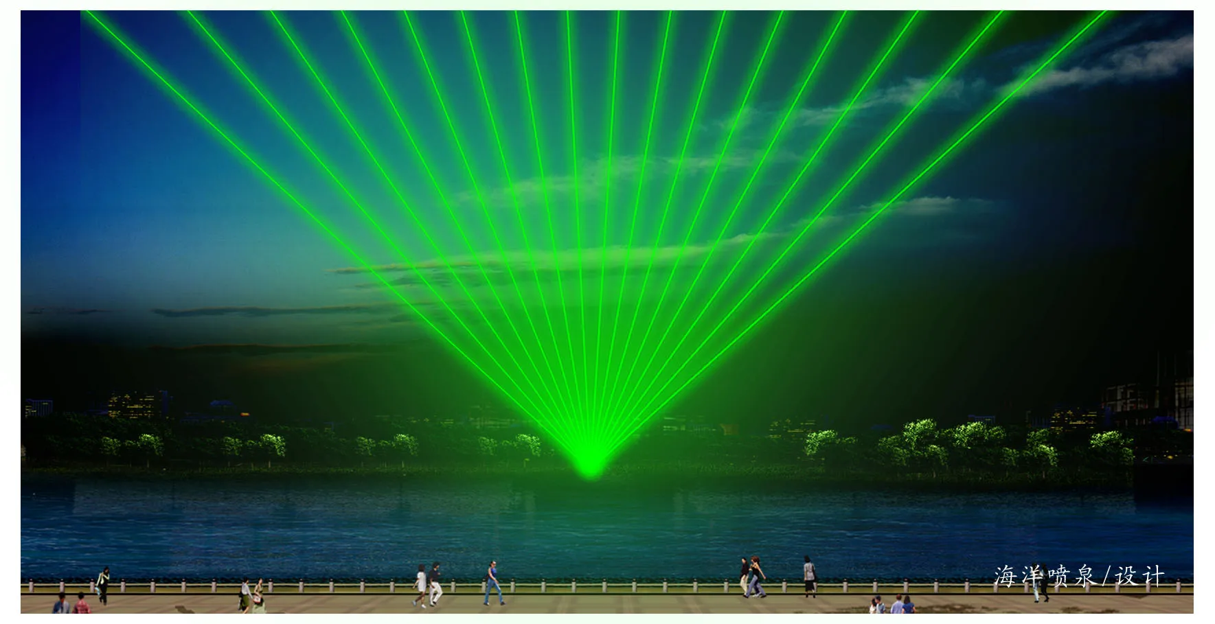 Customized outdoor 30M laser projector show water screen