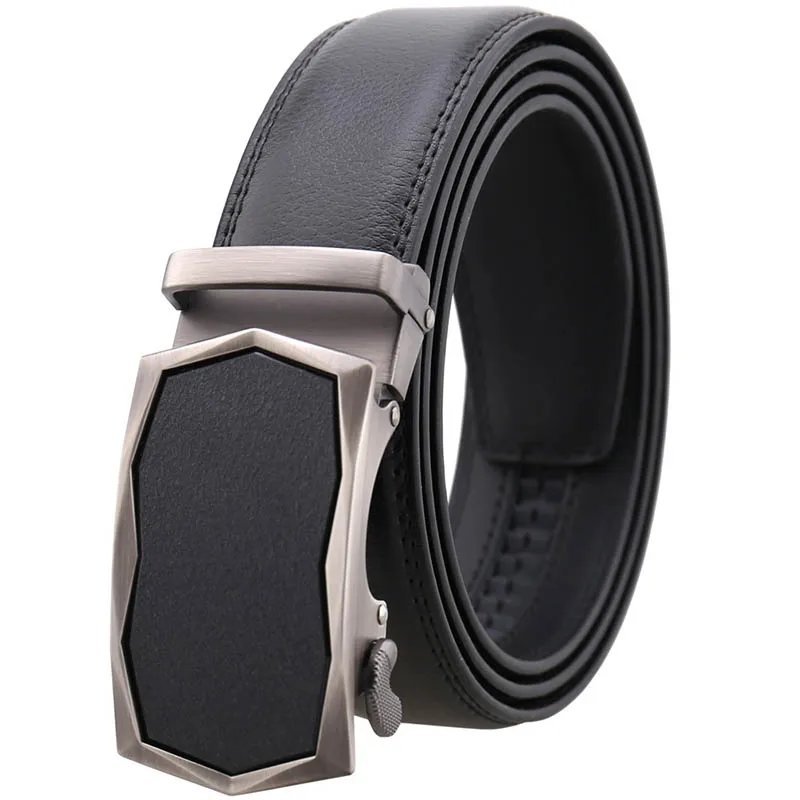 High Quality Fashion Casual Jeans Ratchet Belt Men Genuine Custom Leather Belt with Automatic Buckles