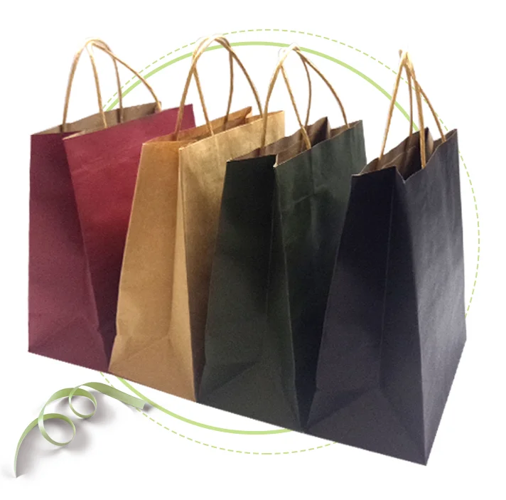 Оптовая продажа, коричневый и белый пакет из крафт-бумаги, роскошный бумажный подарочный пакет