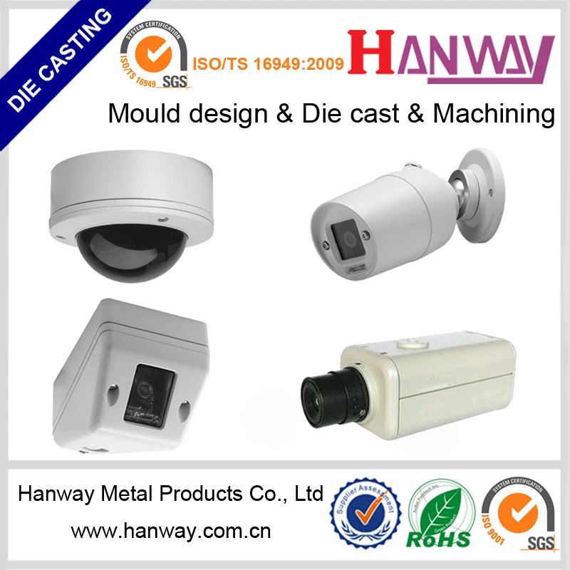 Hanway OEM High Pressure Aluminum Die Casting services Cctv Camera Housing outdoor camera housing