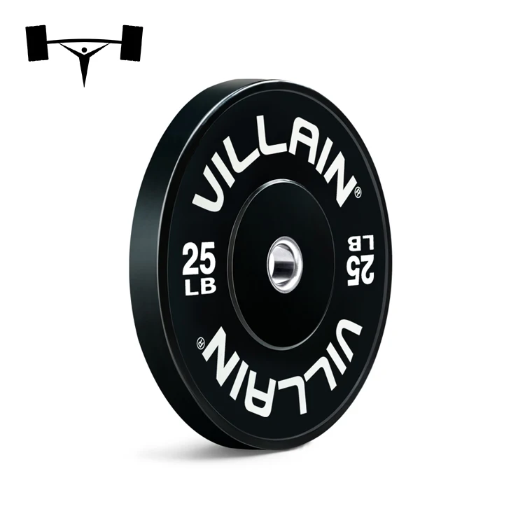 MOQ 1000KG 35LB High Quality Villain Black Economic  Bumper Barbell Weight Plates MOQ 1000KG
