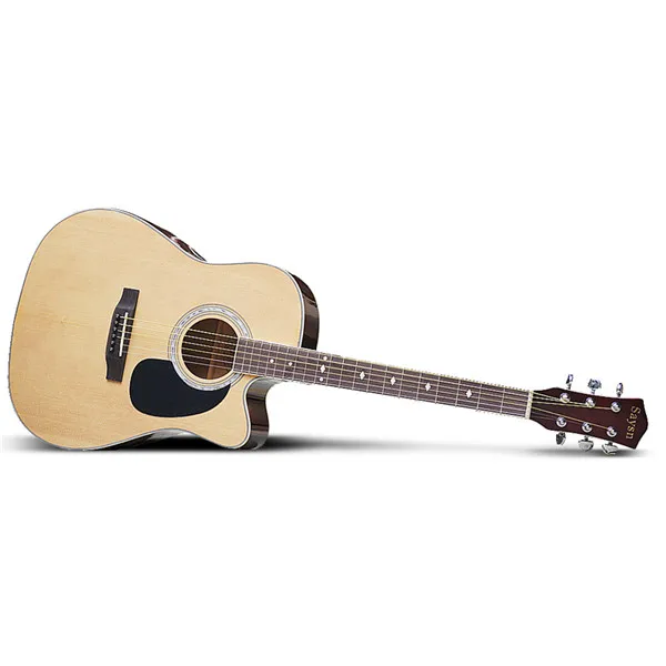 Full size OEM solidwood top folk guitar natural