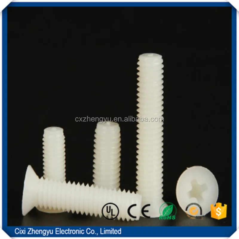 Nylon Countersunk Cross Screw, Nylon Flat Screw, Nylon Countersunk Screw (M2.5-M5)