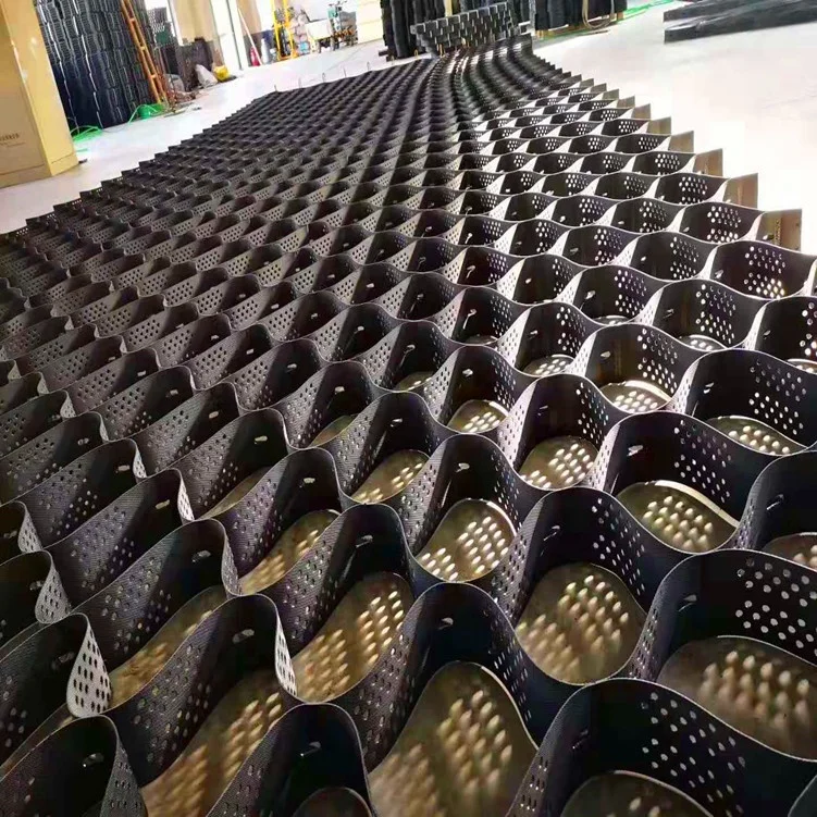 Used in retaining wall slop protection Textured and Perforated HDPE geocell price
