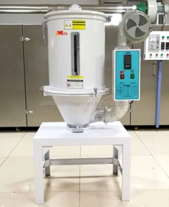 Plastic pellet hopper dryer for injection machine