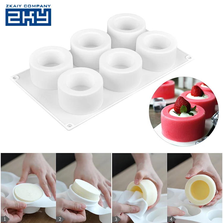 6 отверстий 3D Пудинг Форма чашки десертов силиконовые мусс для выпечки тортов