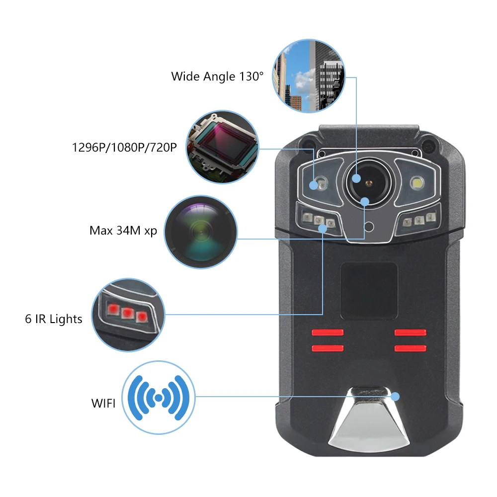 
Z13 Add Walkie talkie 128GB Wifi GPS Police body worn cameras from china with management software low price 