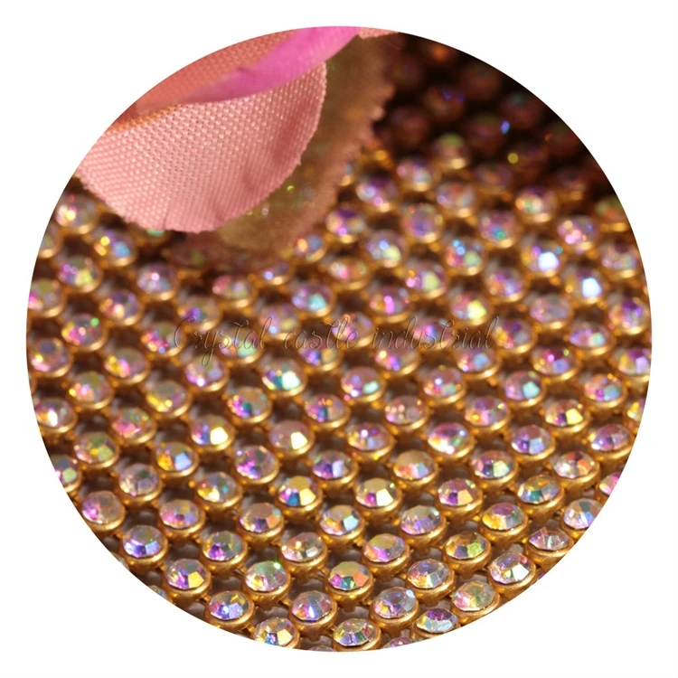 Crystal Castle Rhinestones Big Stone Strass Mesh Crystal Mesh Textile Tassel Trim Non Hotfix Rhinestone Sheet