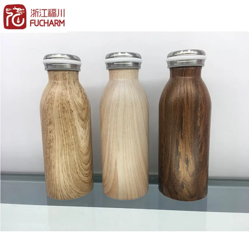 wood grain baby milk bottle shaped flask keep warmer milk carton bottle