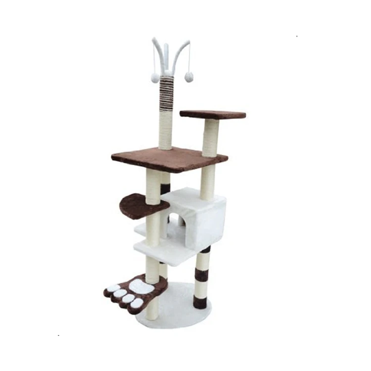 Cat Climbing Frame Cat Scratching Post Tree Scratcher Pole Furniture Gym House Toy Cat Jumping Platform 60*60*165cm