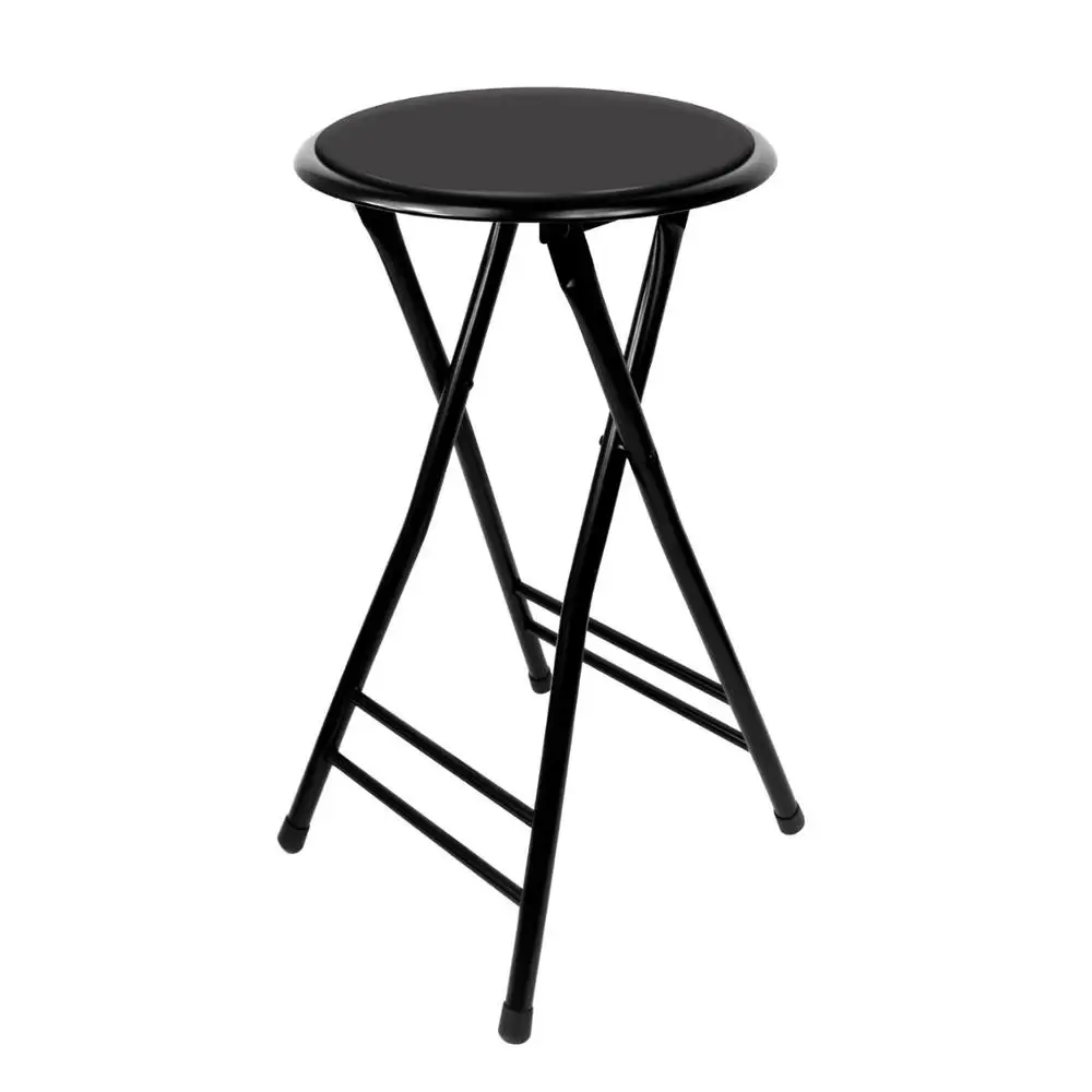 
Black cushioned bar height folding counter stools  (60562830813)