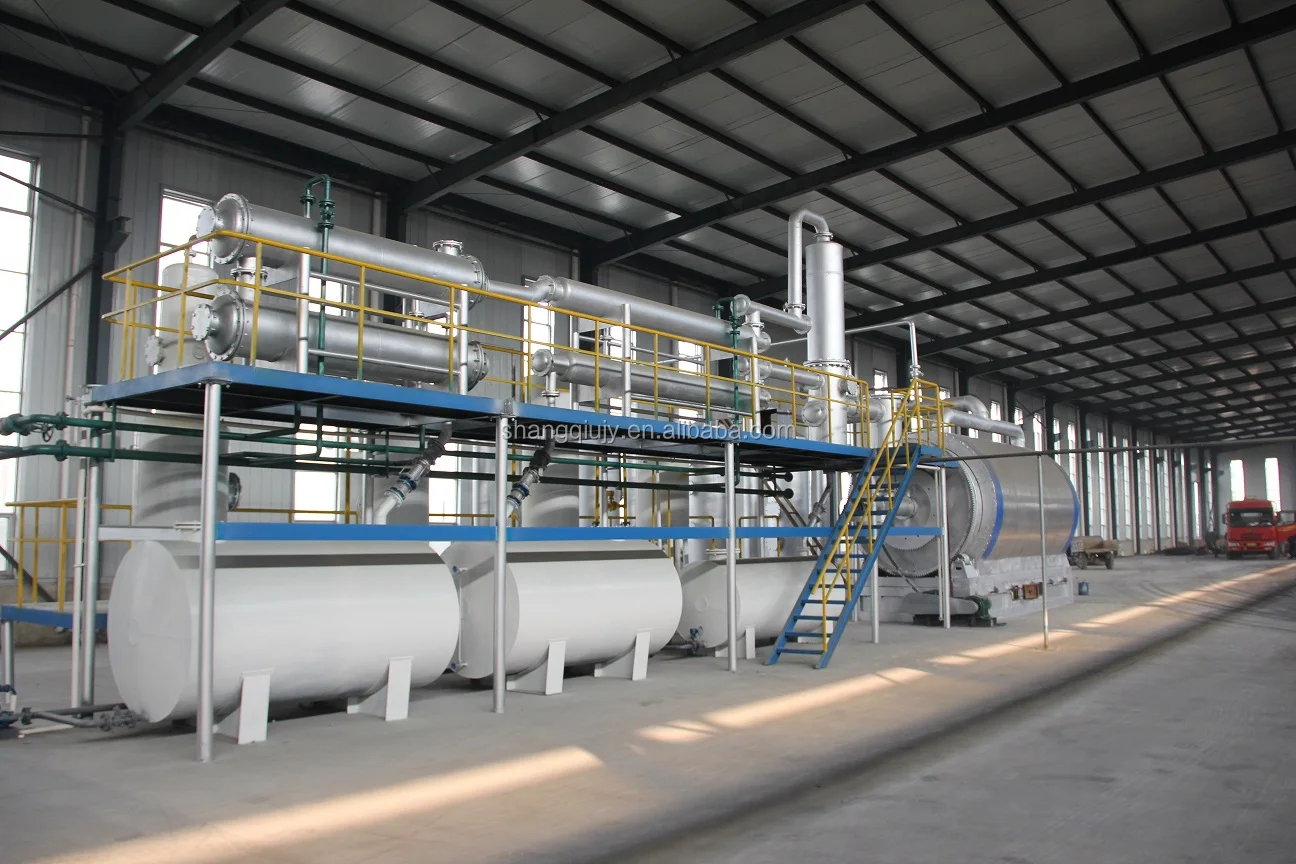 Waste Tyre Plastic Rubber Pyrolysis Plant Converting to Fuel Oil