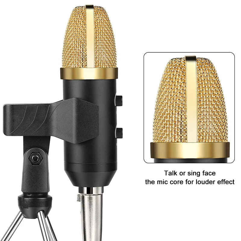 professional Condenser Microphone MK-F100TL Condenser Recording Microphone with Stand for Radio Braodcasting KTV Karaoke