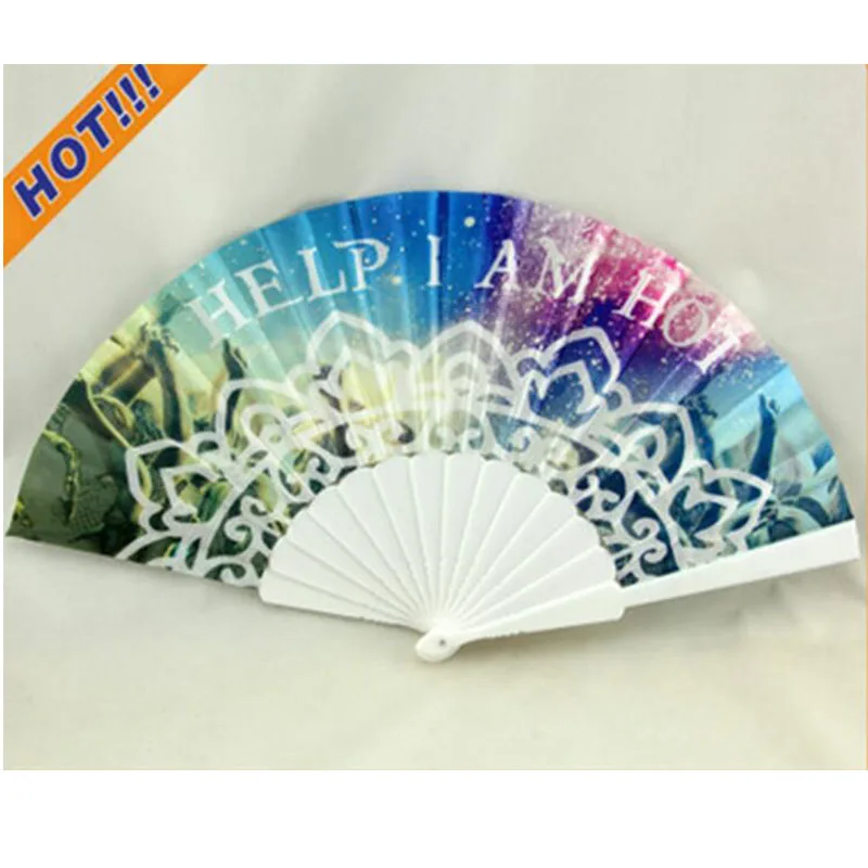 
Custom cheap advertising hand fan with custom heat transfer printed logo 