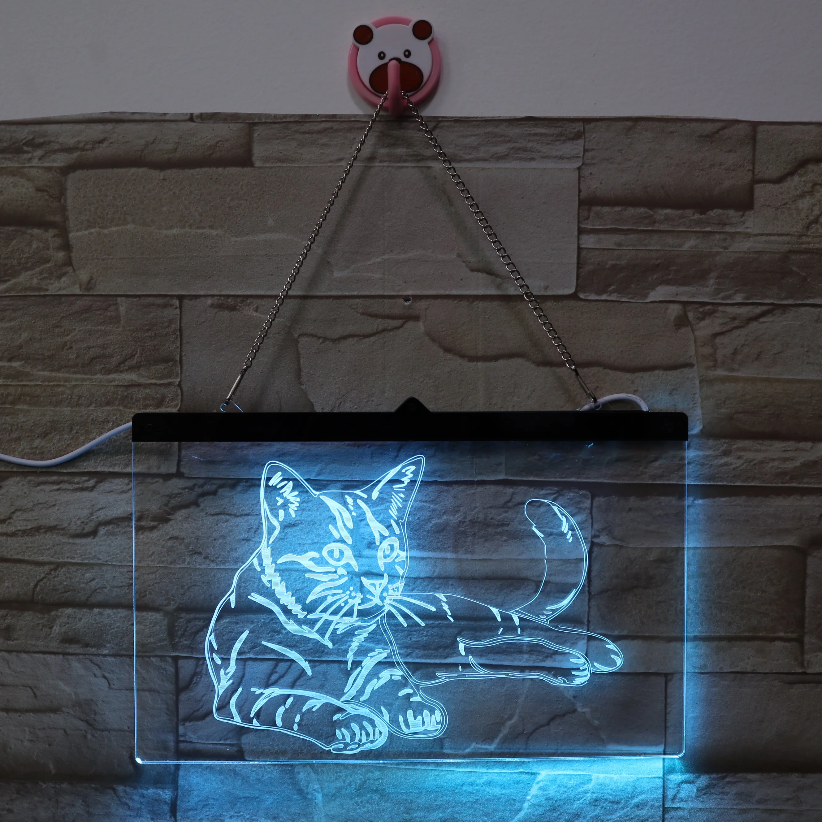 
Customized Hanging 3D Sign Lamp Signboard Light LED Light Cat 3D Illusion Lamp for Hotels Bars 