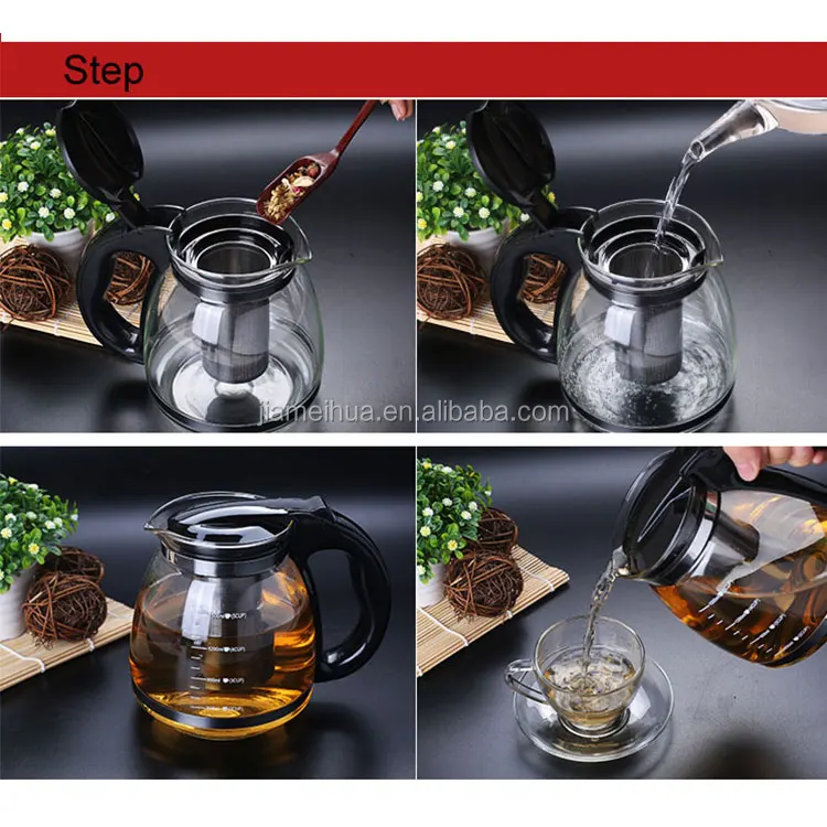 Promotional gift french strainer heat resistant teapot kitchen moroccan glass tea pot for stainless steel glass tea pot