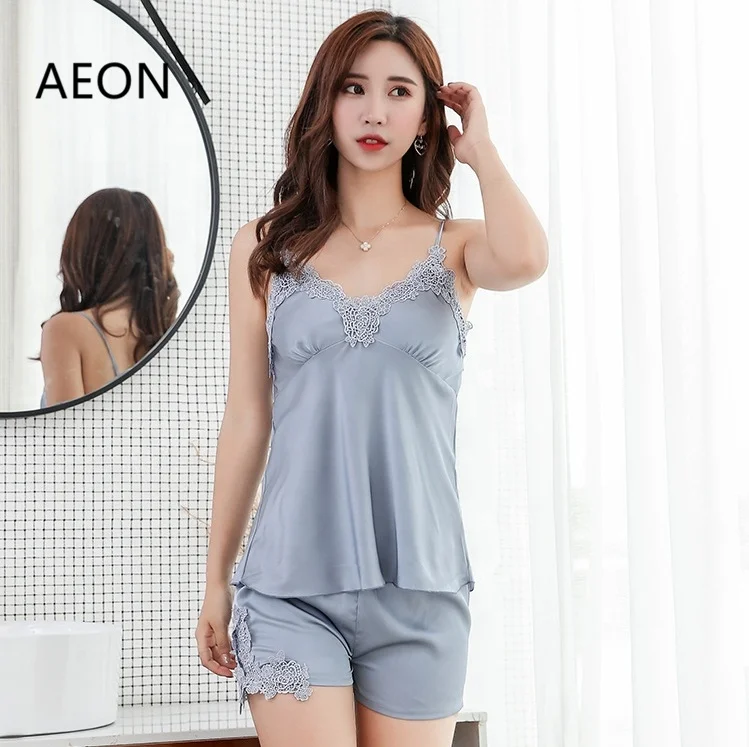 High Quality Hot Sexy Silk Sleepwear Lace Night Women Sleepwear Silk Nightgown