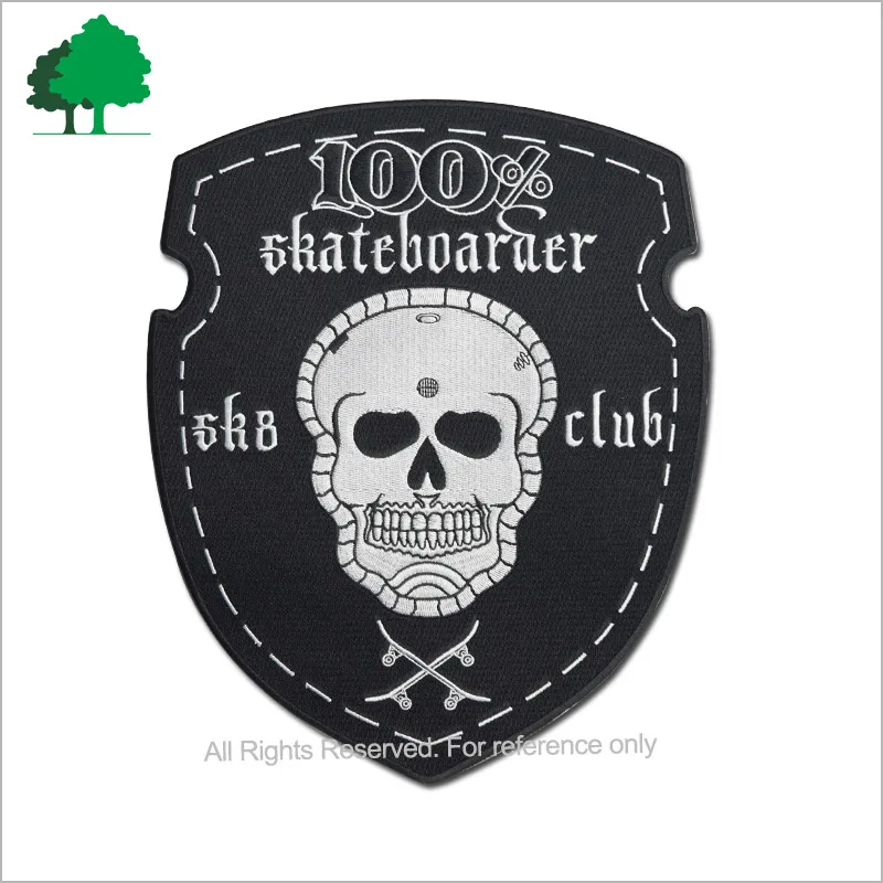 Direct factory sale custom high quality cheaper embroidery skull patch