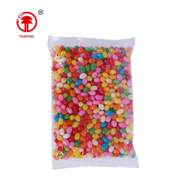 Bulk confectionery mix fruit flavor mini halal bulk jelly beans in bag with 1kg packing