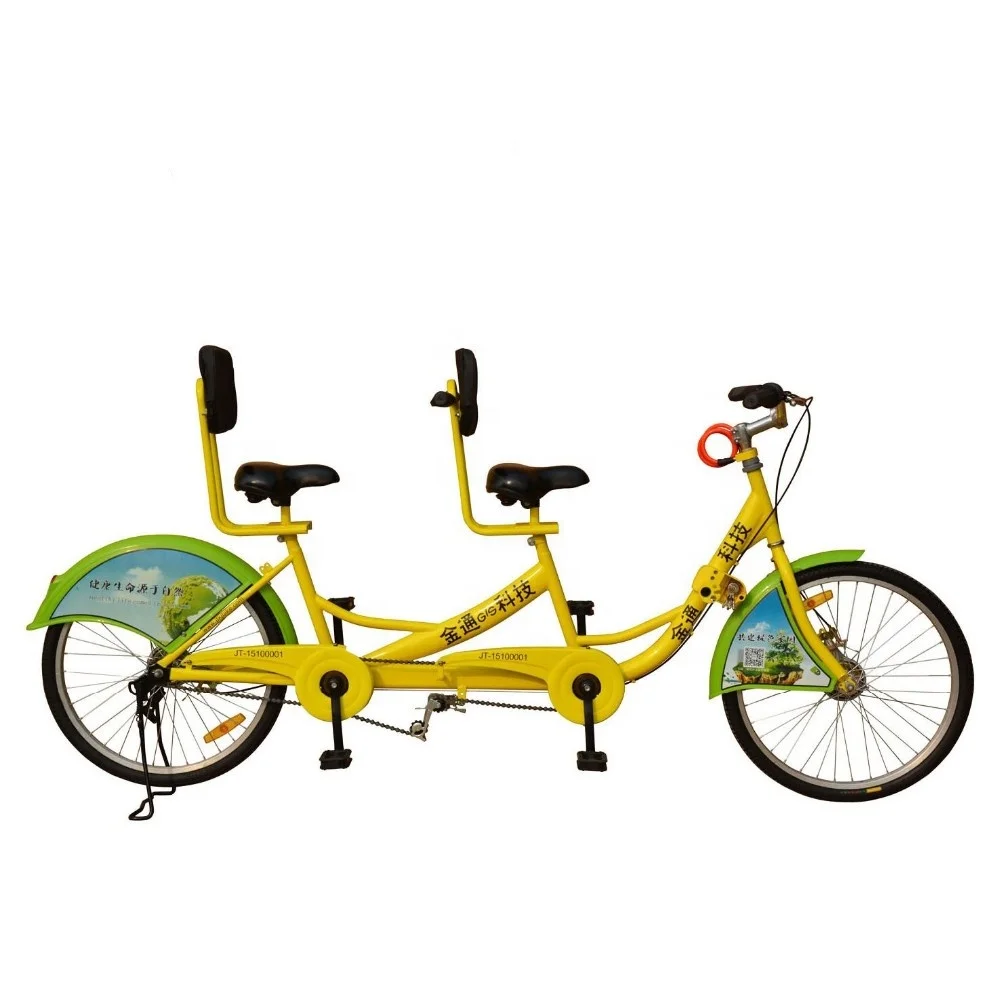
Side-by-side/two/double seat bicycle/Travel/Public green bicycle double freewheel 