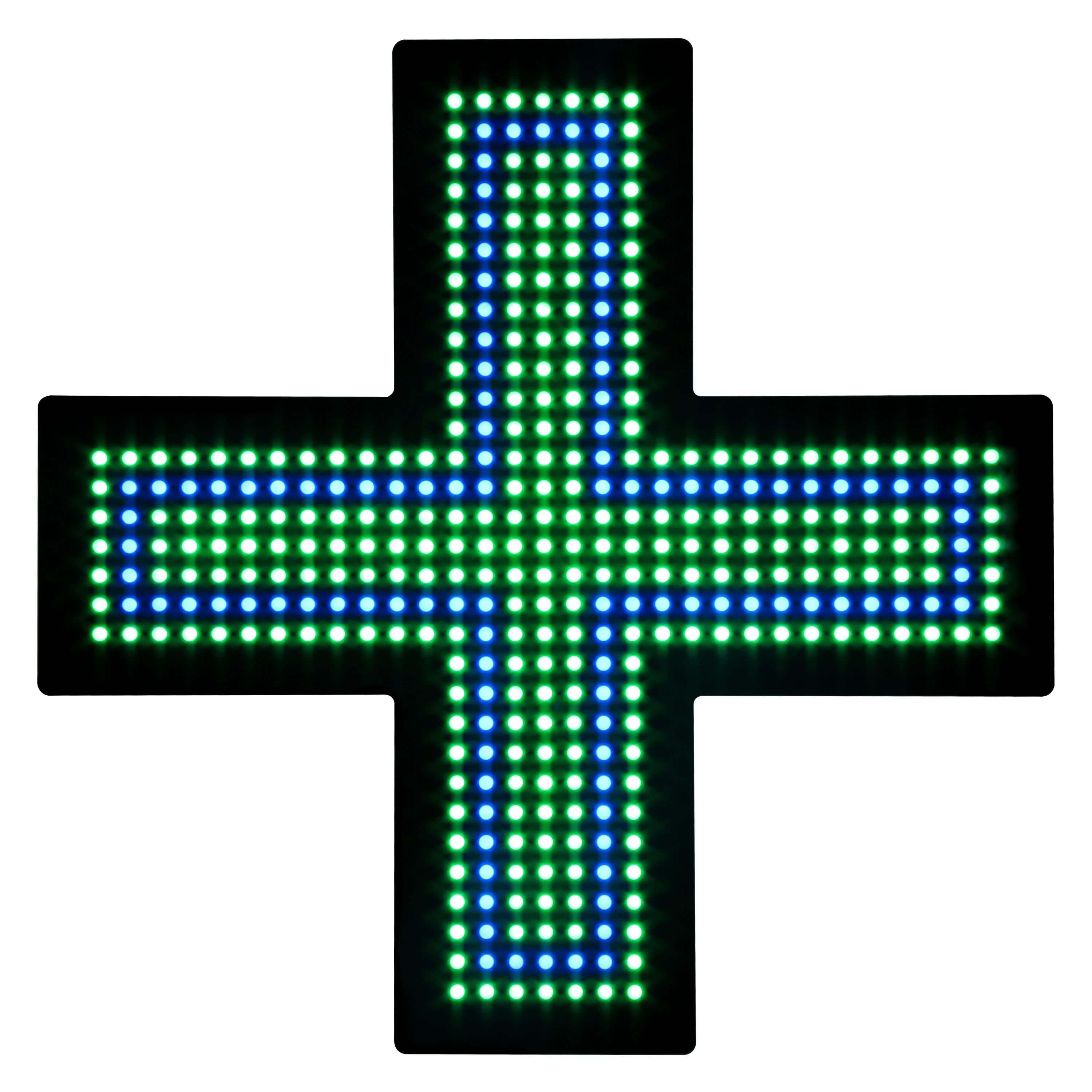 Hidly 24*24' High Bright and Low Voltage Green & Blue Color Shining Indoor Acrylic LED Pharmacy Cross Sign