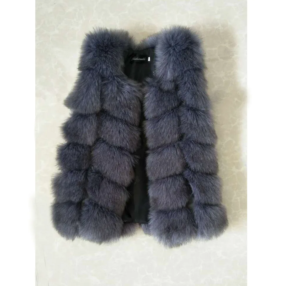 
New style children winter fur imitation fox fur baby girls vest 