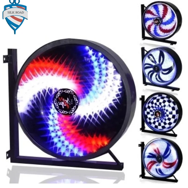 New style Best seller rotating barber shop pole round colorful  lighting lamp
