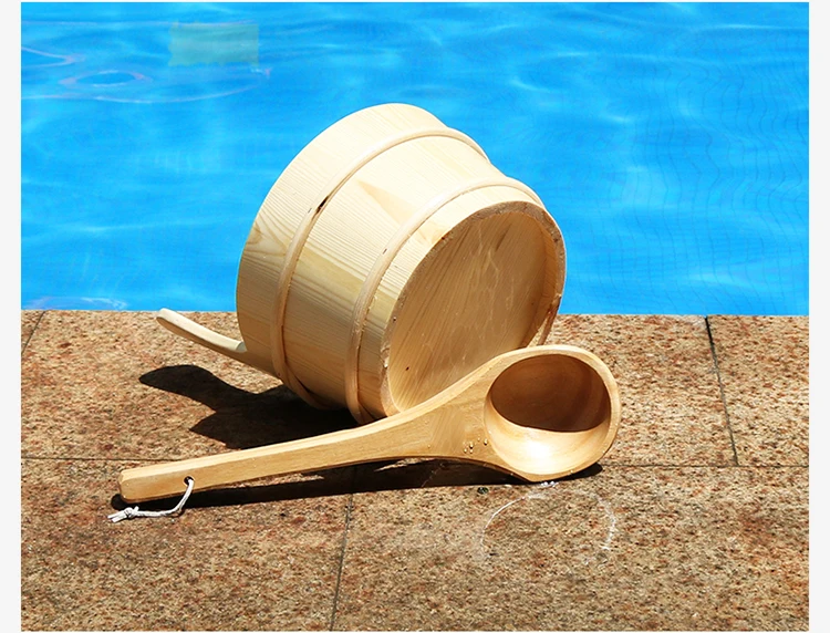 Wooden Sauna Spa Accessories for Dry 1 Person Capacity Pine 6KW Stove Infrared Heating Bucket Spoon Included