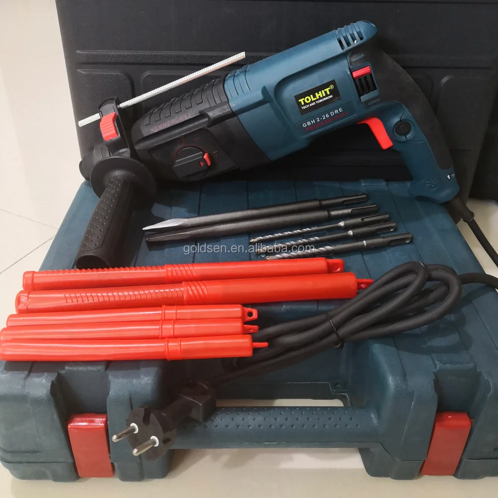 TOLHIT 800w 26mm 220v 110v Red Concrete Drilling Rotary Hammer Machine Cordless Industrial Portable Electric Hammer Drill