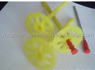 Insulation dowel with plastic cap insulation supporting pin with plastic red cap, insulation anchor