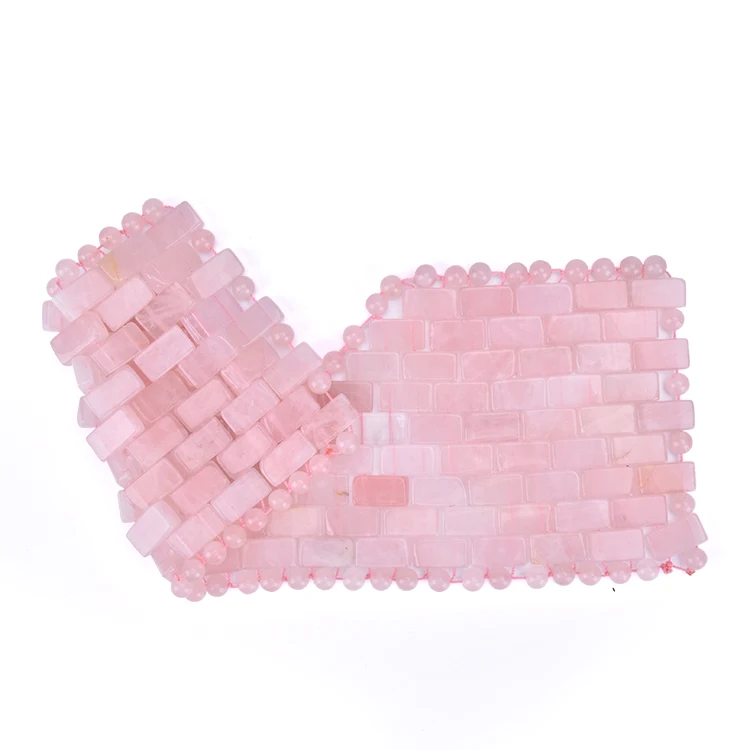 
Factory 100% Natural Rose Quartz Jade Facial Stone Eye Mask Rose Quartz Eye Mask Set With Custom Box Reduce Eye Dark Circles 
