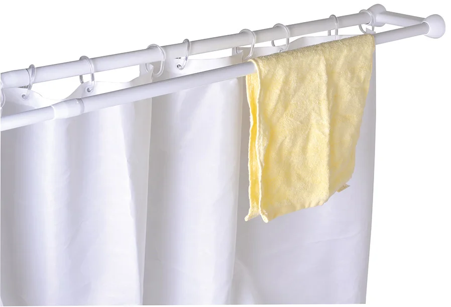 Swivel aluminum alloy white double polish shower curtain rod