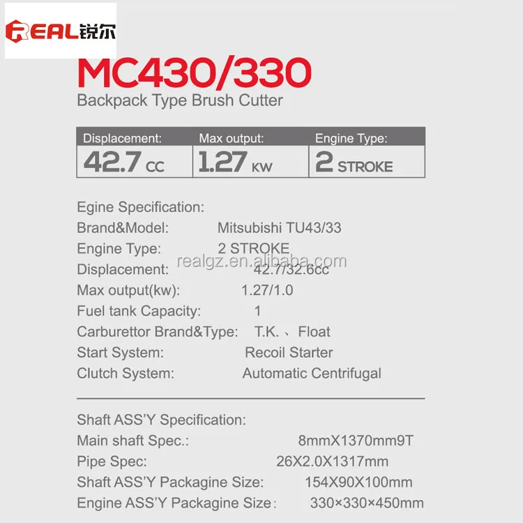 2 Stroke Engine Mitsubishi TU33 Brush Cutters Grass trimmer