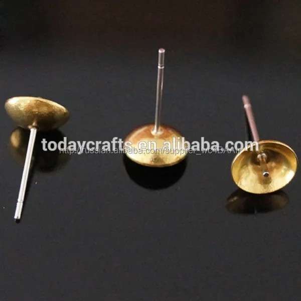 4 x 12mm brass héand stainless steel metal earrings for pearls