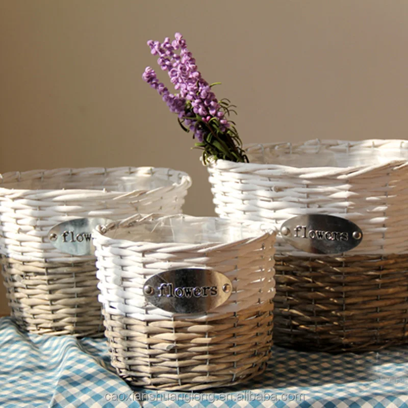 Hot Sale Wicker Basket Flower Girl Basket for Gift