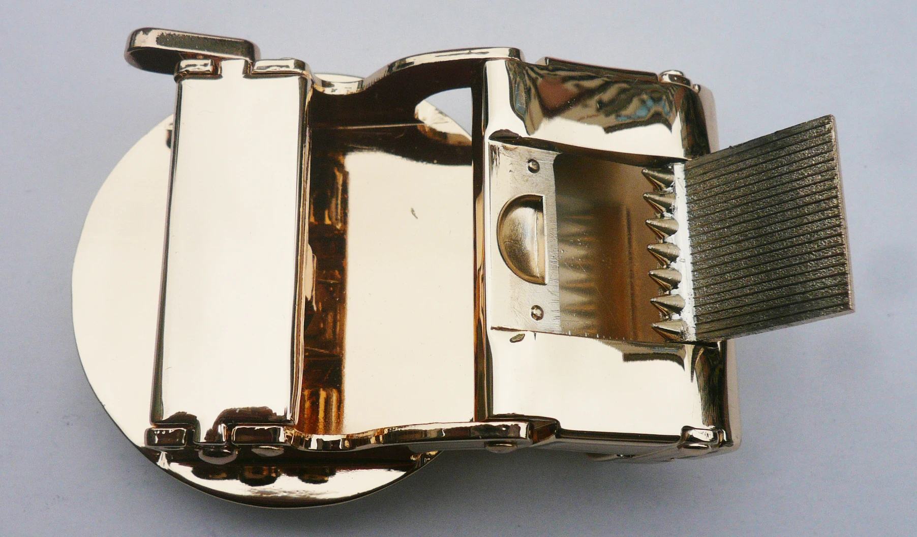 wholesale 35mm top quality zinc alloy lion head logo round shape automatic belt buckles