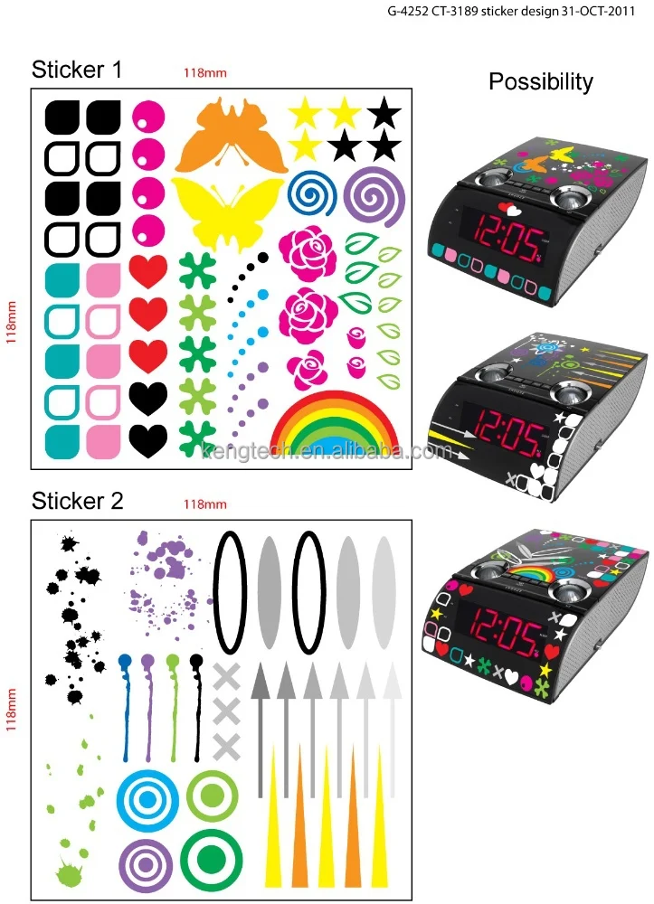 CT-3189 многоцветная светодиодная цифро-PLL радио-будильник