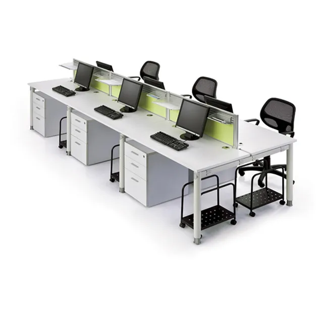 Высококачественный офисный кластер на 6 человек с перегородкой экрана