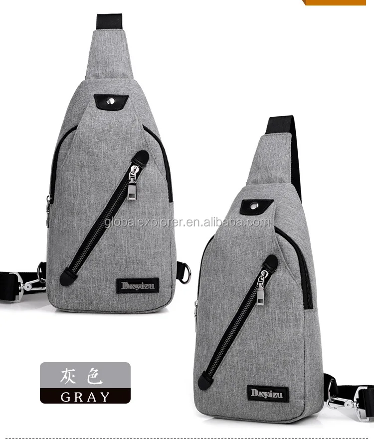
fashion men canvas sling chest bag shoulder 