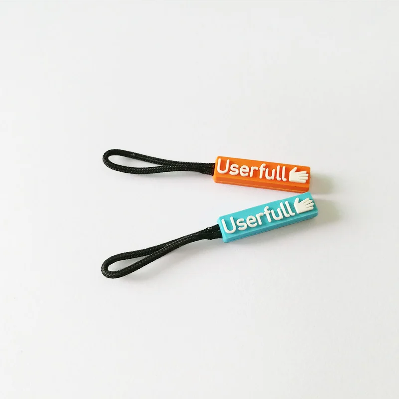 
rubber zipper puller with string 