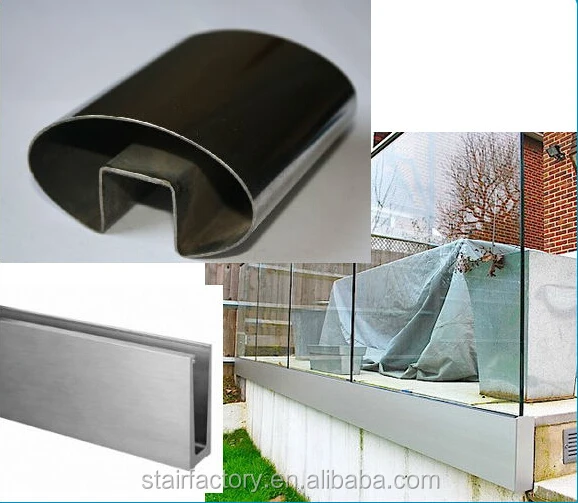 Glass railings Aluminum and glass railing Aluminum channel and laminated glass railing T-21