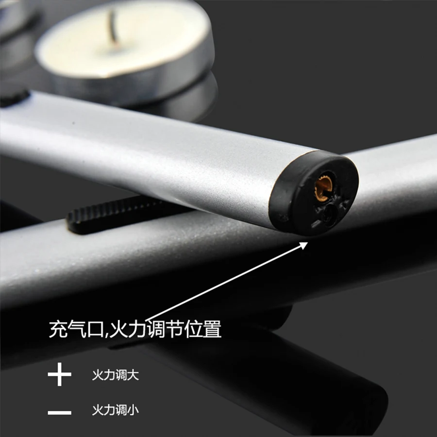 Ветрозащитная Бутановая газовая алюминиевая Зажигалка для барбекю, подходит для пикника на открытом воздухе