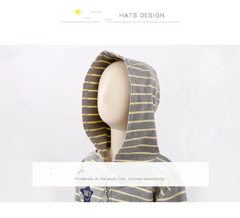 
Kids Clothes Hooded stripe Winter Baby Jacket 
