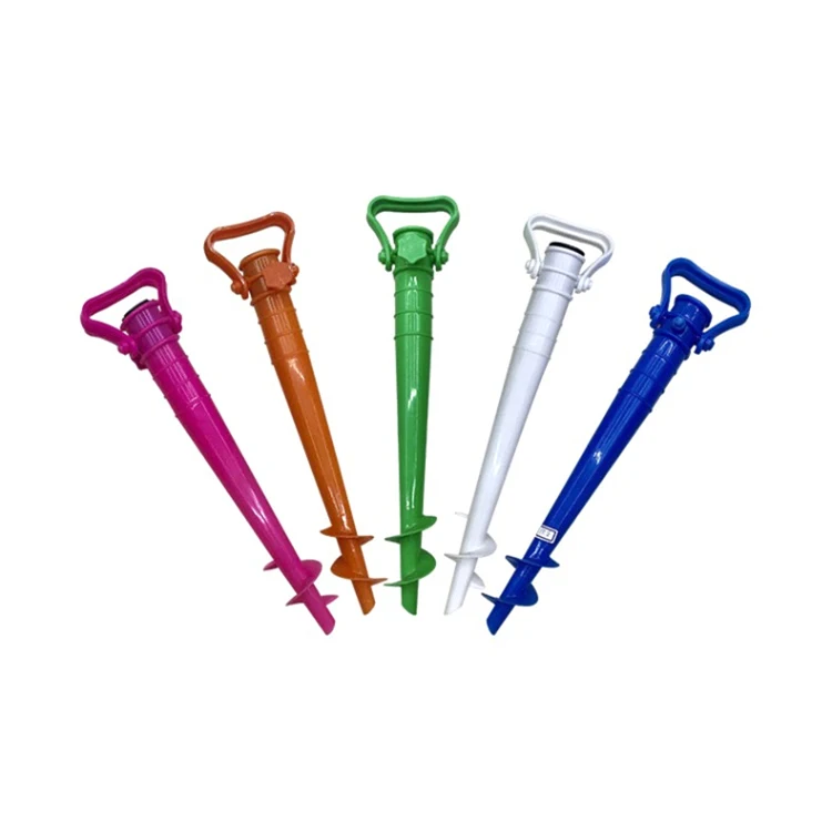 Недорогой пластиковый пляжный зонт с вставками для земли, уличный Зонт с основанием для патио