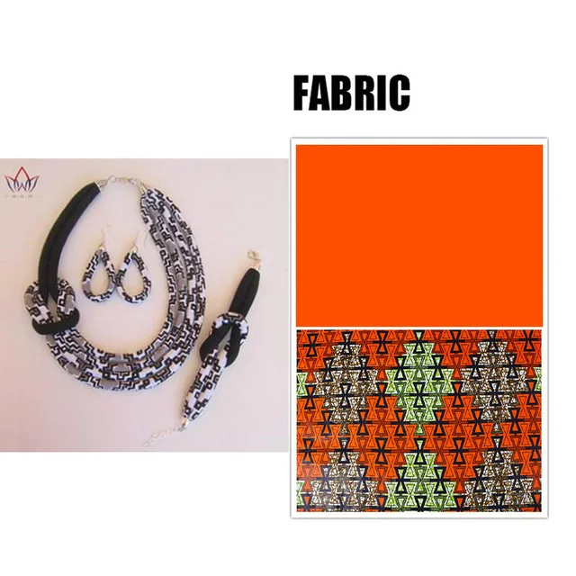 BRW 2019 Африканский комплект ювелирных изделий для женщин ожерелье серьги браслет африканская Анкара вощеная ткань ручной работы этнический комплект ювелирных изделий WYX02