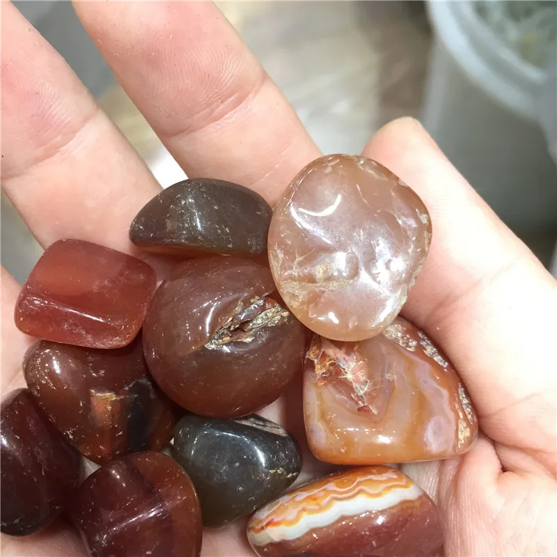 Wholesale gemstone crystal gravel polished red agate carnelian tumbled stones